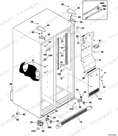 Взрыв-схема холодильника Frigidaire GLSZ28V8CB4 - Схема узла Housing 001